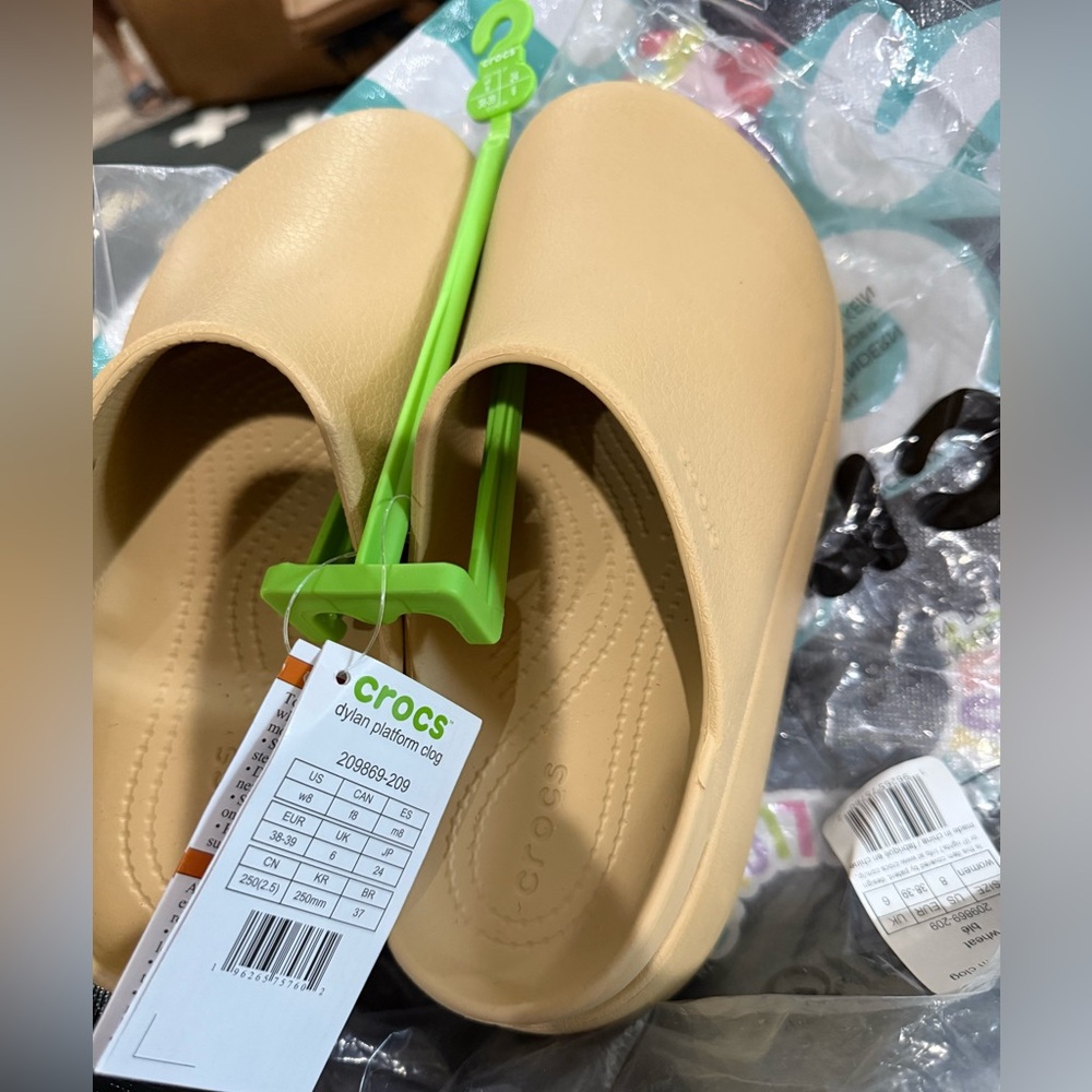 CROCS Beige Dylan Platform Shoes